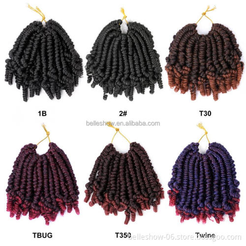 6inch Pre-twisted kinky marley crochet extension ombre braid pre passion spring twist hair kinky spring twist hair